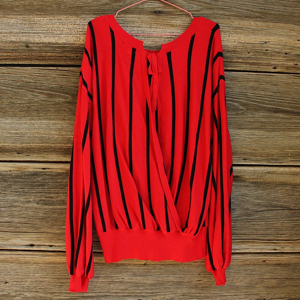 'Umgee U.S.A' Black & Red Stripe Open Back Balloo… - image 3